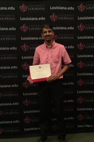 Dr. Amini Received “Certificate in Innovation” from UL Lafayette. Presentation was done in Research Recognition Day (Nov. ’16)