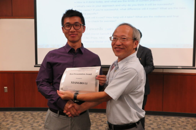 Xiangbo Li Received Best Presentation Award and 2nd Best Paper Award at School of Computing and Informatics, UL Lafayette (Oct. ’16)